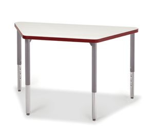 Big Horn Trapezoidal Table with red edge Banding