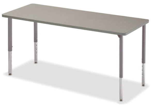Big Horn Rectangle Table with Spectrum Gray laminate, gray edge banding and gray frame