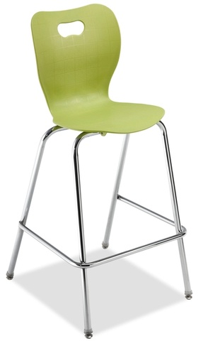 Four leg - café height chair with green seat